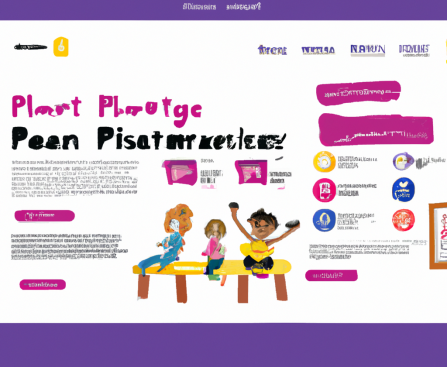 Design a friendly and colorful website layout for a children's education platform.