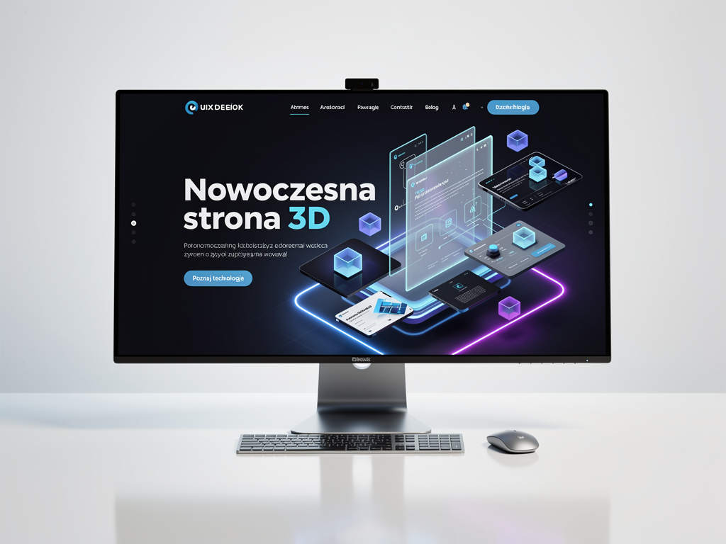 Strona internetowa z elementami 3D nowoczesne technologie